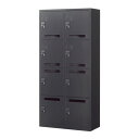 生興 ASKシリーズ 8人用メールボックス ブラック 下置用 W880×D400×H1860mm ASK-36M8 [ オフィス家具 収納 収納家具 書庫 スチ...