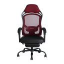 東馬 FT メッシュオフィスチェア レッド 家具 椅子 デスクチェア メッシュチェア フットレスト付『代引不可』『送料無料(一部地域除く)』