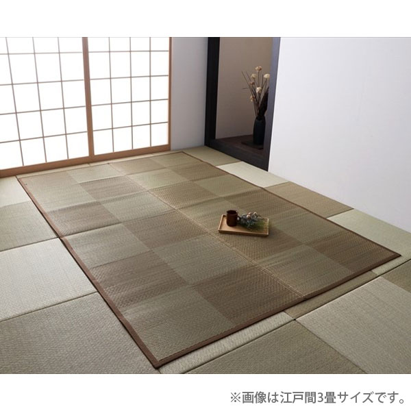 イケヒコ ノア い草カーペット 江戸間6畳 (261×352cm) ブラウン 敷物 カーペット い草 市松柄 和室 洋..