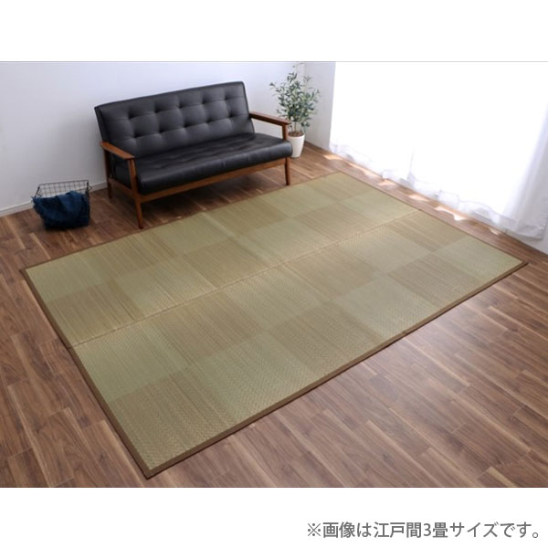 イケヒコ DXノア い草カーペット 江戸間4.5畳 (261×261cm) ブラウン 敷物 カーペット い草 市松柄 和室..