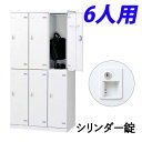 生興 SLBロッカー(扉ホワイト) 6人用 シリンダー錠 W900×D515×H1800mm SLBW-6-S2『代引不可』『送料無料(一部地域除く)』