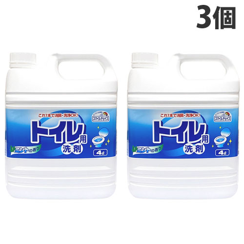 ミツエイ スマイルチョイス トイレ用洗剤 4L×3個 トイレ掃除 掃除用洗剤 トイレ 便器 床 掃除 業務用 中性『送料無料（一部地域除く）』