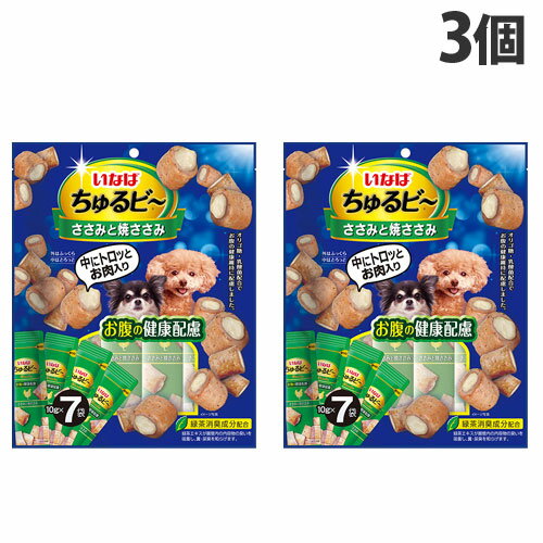 いなば ちゅるビ〜 ささみと焼ささみ お腹の健康配慮 7袋入×3個 QDS-181 犬 イヌ 犬用 おやつ ペットフードのサムネイル