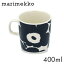 マリメッコ ウニッコ マグカップ 400ml ホワイト×ダークブルー Marimekko Unikko マグ マグコップ コップ カップ