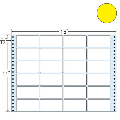 ラベルシール 東洋印刷 MT15TY タックシール (連続ラベル) カラータイプイエロー 500折【代引不可】【送料無料(一部地域除く)】