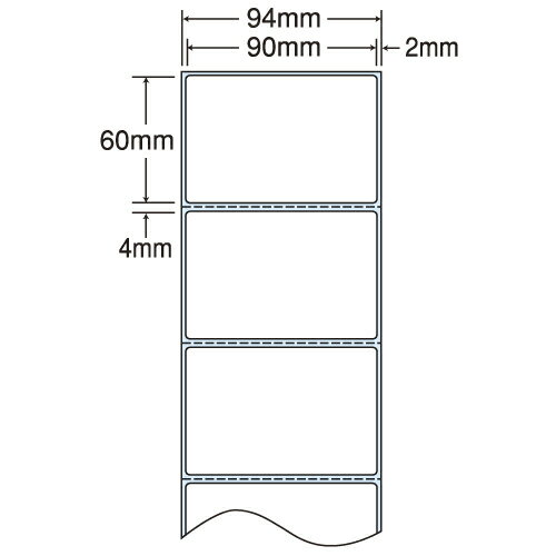 ラベルシール 東洋印刷 THR-3F 感熱ロールラベルシール(医療機関向け) 94mm 4巻【代引不可】【送料無料(一部地域除く)】
