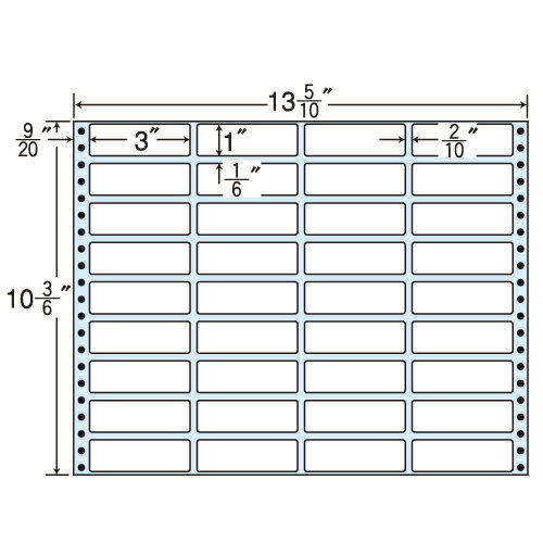 ラベルシール MT13i タックシール (連続ラベル) レギュラータイプ 500折【代引不可】【送料無料(一部地域除く)】