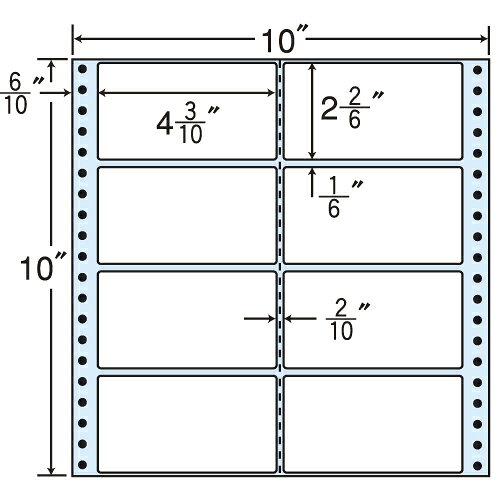 ラベルシール M10R タックシール (連続ラベル) レギュラータイプ 500折【代引不可】【送料無料(一部地域除く)】
