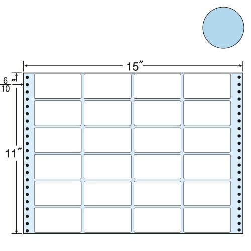 ラベルシール 東洋印刷 MT15TB タックシール (連続ラベル) カラータイプブルー 500折【代引不可】【送料無料(一部地域除く)】