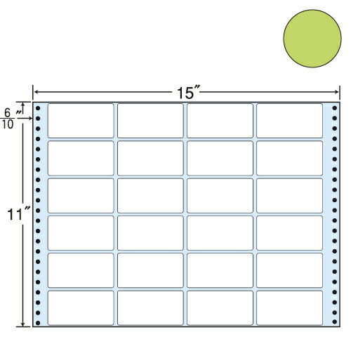 ラベルシール 東洋印刷 MT15TG タックシール (連続ラベル) カラータイプグリーン 500折【代引不可】【送料無料(一部地域除く)】