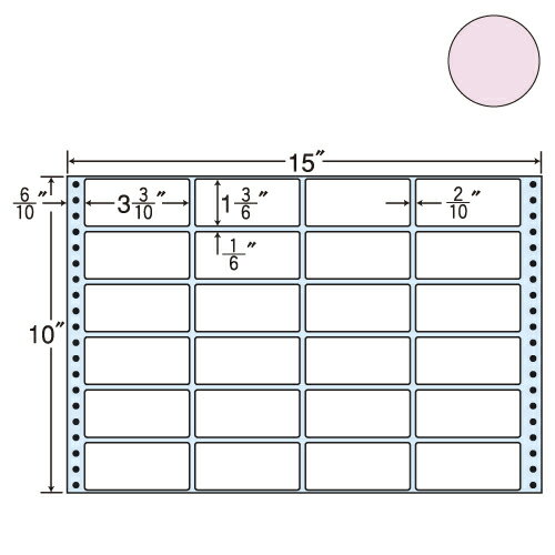 ラベルシール 東洋印刷 M15FP タックシール (連続ラベル) カラータイプピンク 500折【代引不可】【送料無料(一部地域除く)】