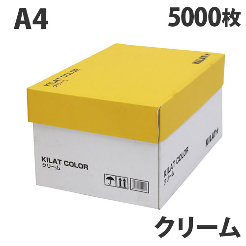 カラーコピー用紙 クリーム A4 5000枚 用紙 OA用紙 印刷用紙 無地『送料無料（一部地域除く）』