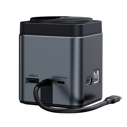 リーダーメディアテクノ LAZOS ワイヤレス充電 マグネット式ステーション 9-in-1 L-MG9IN1-DG 充電 急速充電 充電器 データ転送『送料無料（一部地域除く）』