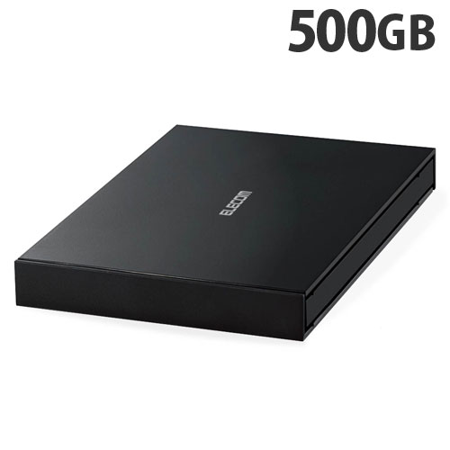 楽天よろずやマルシェエレコム 外付けポータブルSSD 500GB ブラック ESD-EJ0500GBKR ポータブル SSD 録画 記録 テレビ パソコン プレステ『代引不可』『送料無料（一部地域除く）』