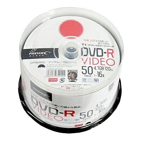 HIDISC ϿDVD-R 16® 50 TYDR12JCP50SP CPRMбTYɥ꡼