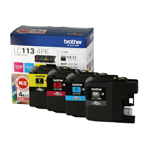 Other - LC113-4PK ブラザー 4色 純正 インク 113『送料無料（一部地域除く）』