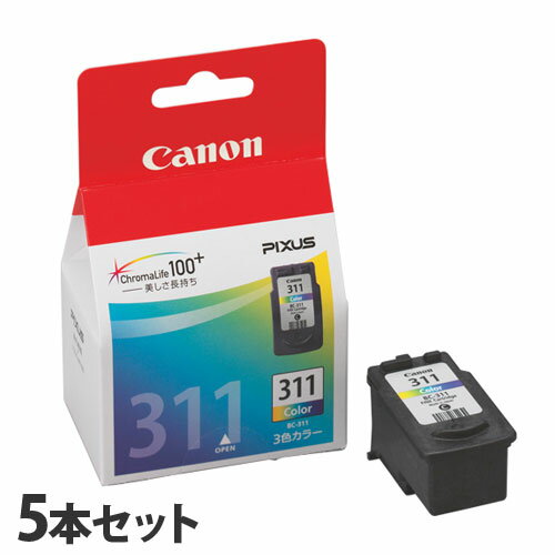 樂天商城 - キヤノン 純正インク BC-311 3色カラー 5本セット CANON 純正品 インク インクカートリッジ プリンター用『送料無料（一部地域除く）』