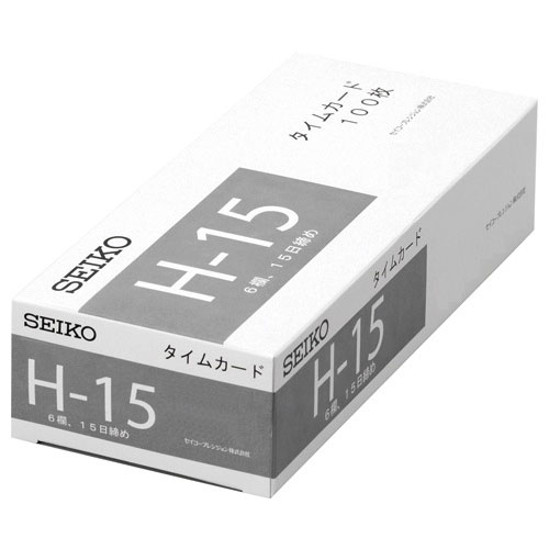 『売切れ御免』 セイコープレシジョン タイムカード H15カード 15日締め用 100枚入 セイコー SEIKO タイムレコーダー用 片面 6欄 H-15