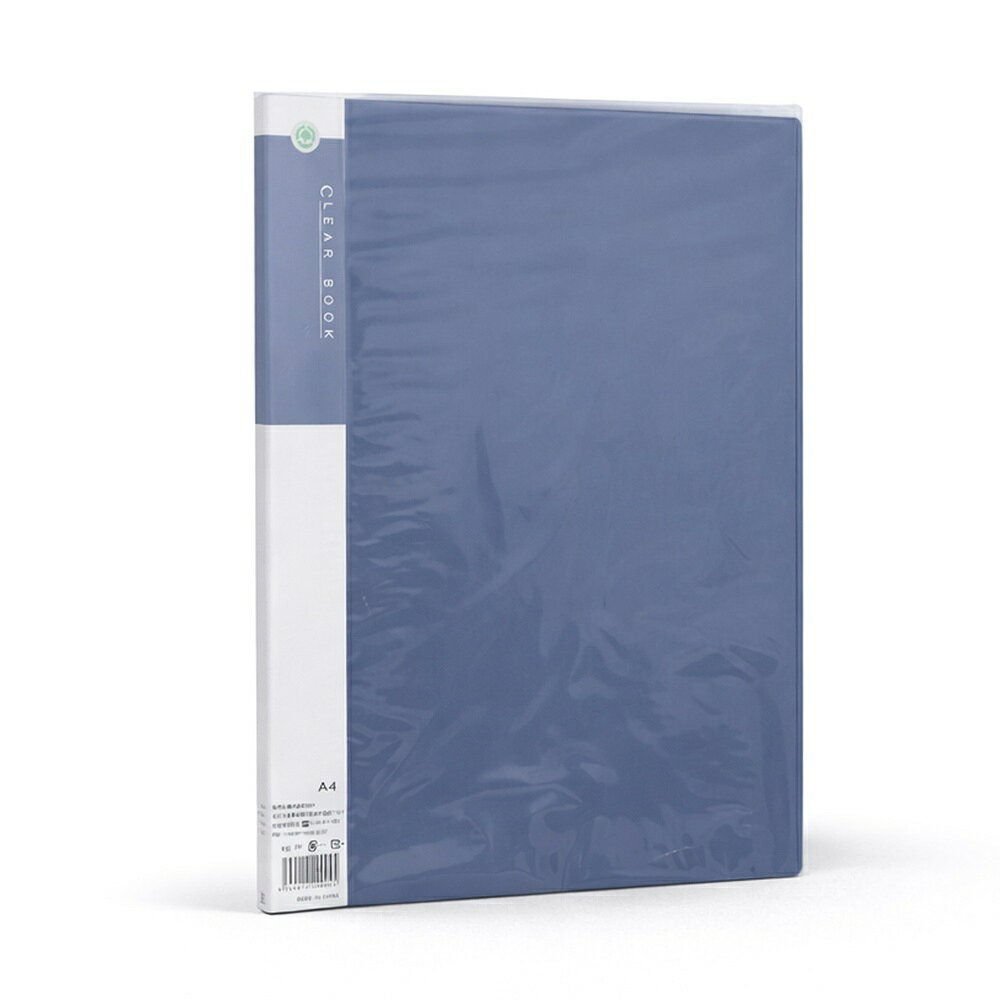 クリアブック A4 20ポケット 固定式 青 10冊 onestep-10031702 よろずやマルシェ サンプル画像2