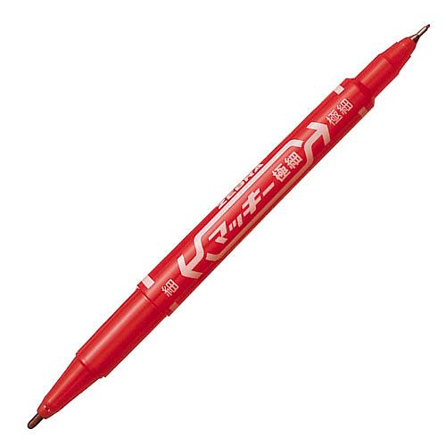 ゼブラ マッキー 極細 0.5mm ツイン 赤 1本