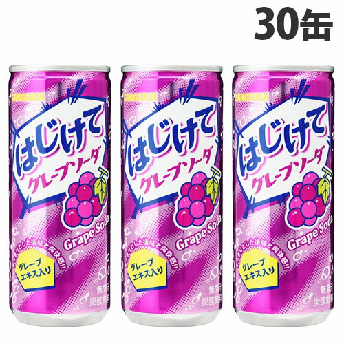 サンガリア はじけてグレープソーダ 250g×30缶 飲料 缶 ジュース フルーツジュース 炭酸飲料 缶ジュース