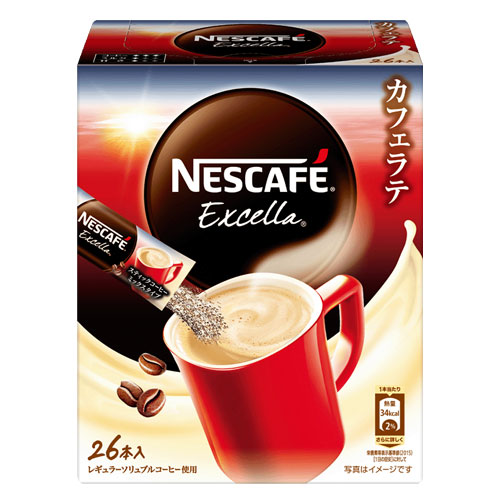 ネスカフェ エクセラ スティックコーヒー カフェラテ 26P インスタントコーヒー 珈琲 即席 簡単 ブレイクタイムのサムネイル