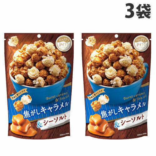 楽天よろずやマルシェMD POP！ ハッピーポップコーン 焦がしキャラメル＆シーソルト 55g×3袋 お菓子 ポップコーン キャラメル味 やみつき