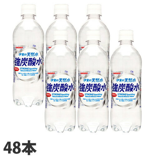 炭酸水 強炭酸水 サンガリア 伊賀の天然水強炭酸水 500ml×48本 天然水 飲料 炭酸飲料 ペットボトル飲料 割材 ソーダ『送料無料（一部地域除く）』