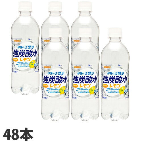 炭酸飲料 飲料 ペットボトル飲料 500ml 炭酸水 強炭酸水 天然水 サンガリア 伊賀の天然水強炭酸水レモン 500ml×48本…