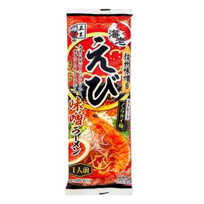 よろずやマルシェ 五木食品 えび味噌ラーメン 120g×3個 袋麺 ラーメン 鍋調理 ノンフライ麺 ストレート麺 画像2