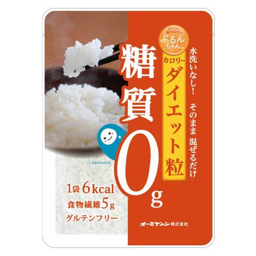 10個セット売りはこちら20個セット売りはこちらぷるんちゃんは、食物繊維「セルロース」とこんにゃくの主成分「グルコマンナン」からできた、新しい糖質0g食品です。食感がない、においがするといった既存の「ダイエット食品はまずい」という観念を打ち破りました。【製品特徴】・糖質0g食物繊維加工品で、糖質はありません。プレーンタイプは小麦を使用していないためグルテンフリーです。・1袋(100g)あたり6kcalグルコマンナンのカロリーが少しありますが、中華麺の約95％オフの低カロリーです。・食物繊維5g1日の推奨摂取量の約1/4。【こんな方におすすめです】・健康を気にされる方・ダイエットされる方、最近おなかが出てきた・・・と気になる方・勉強中の夜食に罪悪感がある、とお感じの方・朝ごはんが面倒と思われる方粒タイプは、気になるにおいもなく味もない「プレーンタイプ」です。白米といっしょに炊飯しても、炊き上がったごはんに水を切ってまぜることもできます。また、そのまま水も活かしてスープになどいろいろな食べ方ができる万能タイプです。【食べ方】・白米と一緒に炊飯していつものごはん1合、水加減は8分目でセット、水を切ったぷるんちゃんを一緒に炊飯して、いつものごはんが糖質約30％カット。・炊き上がったご飯にまぜて白ごはんに水を切ったぷるんちゃんを混ぜてレンジで1分ほど温めたら必要分だけ低糖質ごはんに。・そのまま、お茶漬けやスープにお米を使わない究極の糖質オフ。ぷるんとした独特の食感が楽しめます。【栄養成分】1袋(100g)あたり・エネルギー・・・6kcal・たんぱく質・・・0g・脂質・・・0g・コレステロール・・・0g・炭水化物・・・5g -糖質・・・0g -食物繊維・・・5g・食塩相当量・・・0g■商品詳細メーカー名：オーミケンシシリーズ名：ぷるんちゃん内容量：100g購入単位：1個配送種別：在庫品原材料：粉末グルコマンナン(国内製造)/粉末セルロース※リニューアルに伴いパッケージや商品名等が予告なく変更される場合がございますが、予めご了承ください。※モニターの発色具合により色合いが異なる場合がございます。【検索用キーワード】4957884900024 SY1501 オーミケンシ ぷるんちゃん 粒タイプ 100g 食品 しょくひん 健康食品 ダイエット ダイエットフード 低糖質 低糖 糖質制限 糖質ゼロ 糖質0 GLUTENFREE GLUTEN FREE グルテンフリー 夜食 朝ごはん ヘルシー 料理 料理の材料 無味無臭 無味 無臭 おいしく低糖質生活 低糖質生活 即食 低糖質粒 セルロース グルコマンナン ごはん ご飯 ご飯のかわり お茶漬け 茶漬け スープ 雑炊 リゾット 簡単朝ごはん 簡単朝ご飯 水洗いなし 健康志向食品