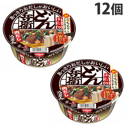 日清 あっさりおだしがおいしいどん兵衛 4種の具材が入った肉だしうどん 72g×12個