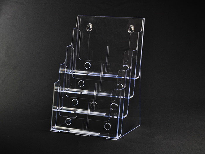 卓上カタログ入れ 4段A4縦 クリア カタログケース A4 4段 縦置き 壁掛け 店舗備品 ショップカウンター 整理 陳列 展示会 卓上 カタログホルダー パン...