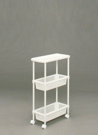 アイリスオーヤマ　メタルポールワゴン　2カゴ　ホワイト　【返品・キャンセル不可】　222378