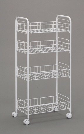 Rakuten - アイリスオーヤマ　メッシュカート　4段　ホワイト　【返品・キャンセル不可】　218176
