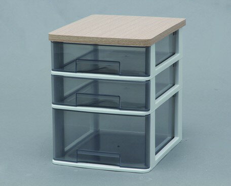 アイリスオーヤマ ウッドトップデスクチェスト 浅型2段+深型1段(フレンチオーク) WTDC−421RF 【返品・キャンセル不可】 226216