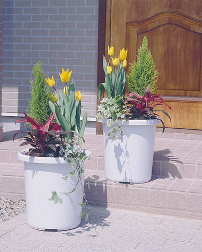 アイリスオーヤマ　ティルトケンガイ鉢　12号　みかげ　1セット(10点)　【返品・キャンセル不可】　199373