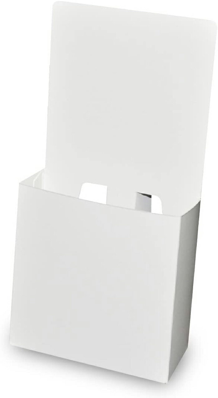 紙製パンフレットスタンド カタログスタンド 白無地タイプ 100個入 組立式 組立簡単 A4 三つ折サイズ 卓上 屋内 チラシ入れケース チラシケース