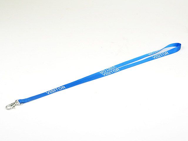 既製名入れ平織ストラップ（VISITOR）12mm ブルー