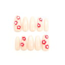 ナチュラルネイルチップ【マットクリームのぷっくりフラワーネイル】ネイルチップ フルチップネイル つけ爪 大人可愛いネイル 手作りネイルチップ ナチュラルネイル ジェル風ネイルチップ