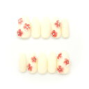 【全品15%OFFクーポン配布中!7/11 9:59まで】ナチュラルネイルチップ【マットクリームのぷっくりフラワーネイル】ネイルチップ フルチップネイル つけ爪 大人可愛いネイル 手作りネイルチップ ナチュラルネイル ジェル風ネイルチップ