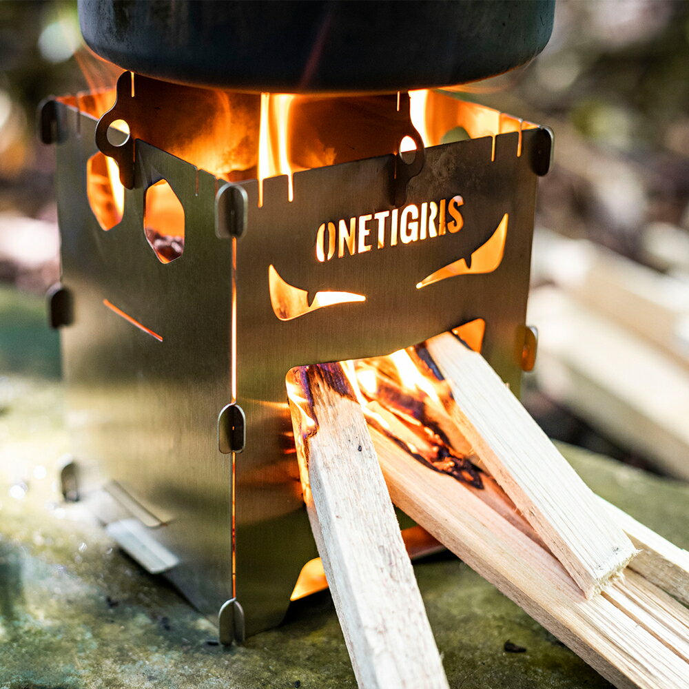 【送料無料】 送料無料 OneTigris ROCUBOID ミニ焚き火台 安値版 ソロストーブ スマートグリル ウッドストーブ 組立簡単 アウトドア キャンプ 軽量 コンパクト 折りたたみ 収納バッグ付き