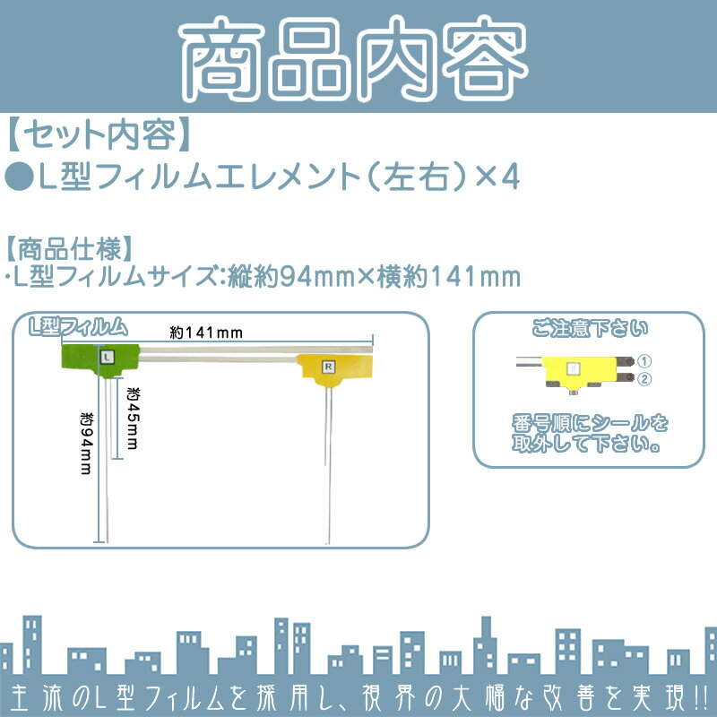 カロッツェリア カーナビ対応 地デジ 4ch フィルム テレビアンテナ カーナビ乗せ変えや フロントガラス交換時に！ 【メール便送料無料】