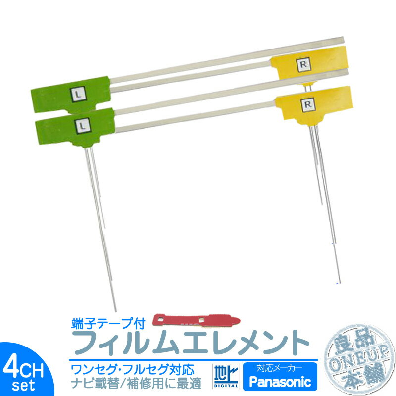 CN-RX03D CN-RX03WD CN-RE03D 他対応 地デジ 4ch フィルム テレビアンテナ Aタイプ 端子テープ付き カーナビ乗せ変えや フロントガラス交換時に！ フィルムエレメント【メール便送料無料】