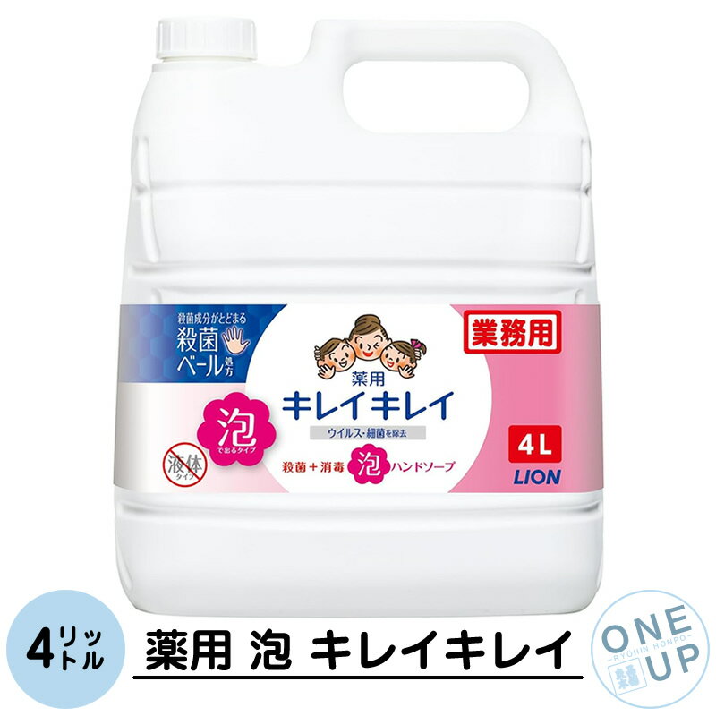 キレイキレイ 泡 詰め替え 4リットル ハンドソープ 業務用 薬用 大容量 LION ライオン 泡ハンドソープ シトラスフルーティの香り 詰替え 詰替 詰め替え用 殺菌＋消毒 4L 泡で出るタイプ