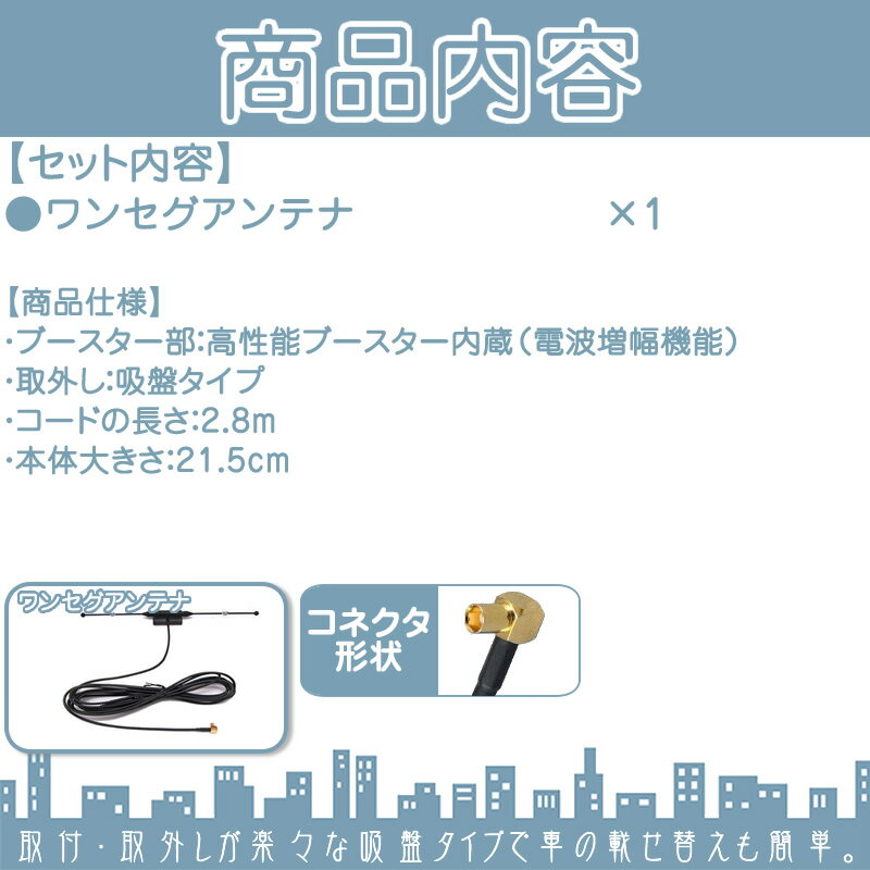 良品本舗 ONEUPのワンセグアンテナ 楽ナビ エアーナビパイオニア カロッツェリア carrozzeria高感度 吸盤タイプ TVアンテナAN-FL10 代用品【メール便送料無料】｜アングル2