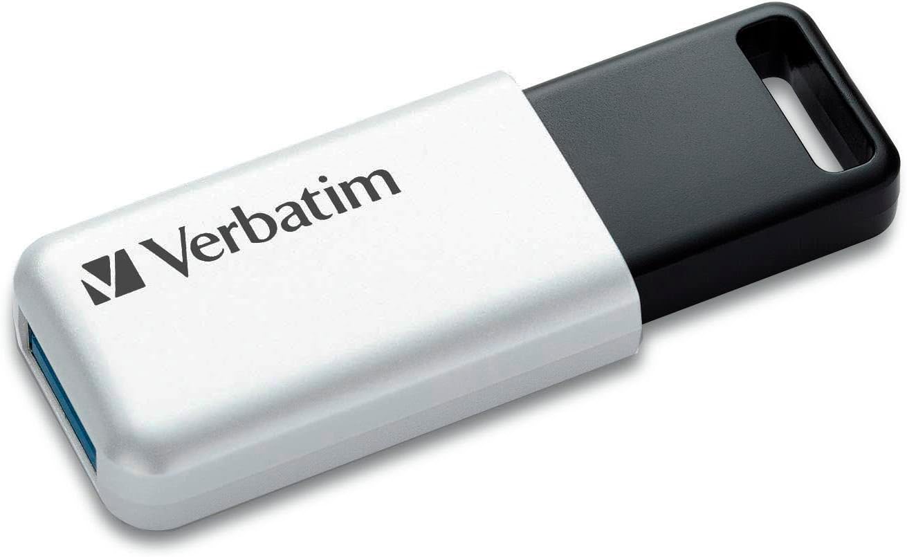 Rakuten - Verbatim バーベイタム USBメモリ 128GB USB3.1(Gen1) スライド式 ストラップホール付き ホワイト USBSLM128GWV1