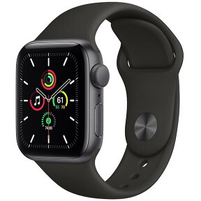 【あす楽対応_関東】 【国内正規品】APPLE（アップル）Apple Watch SE GPSモデル 40mm MYDP2J/Aスペースグレイアルミニウムケースとブラックスポーツバンド[4549995162639]