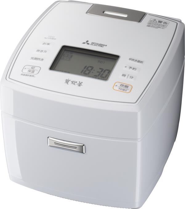 【あす楽関東_対応】MITSUBISHI（三菱）NJ-VVB10 W　月白　IHジャー炊飯器 5.5合炊き 備長炭 炭炊釜[4902901847691]