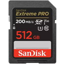 【メール便送料無料 代金引換不可】SanDisk(サンディスク)SDSDXXD-512G-GN4IN(海外パッケージ）エクストリーム プロ SDXC UHS-I メモリーカード 512GB（UHS-I対応 V30対応 最大200MB/s） 0619659188665